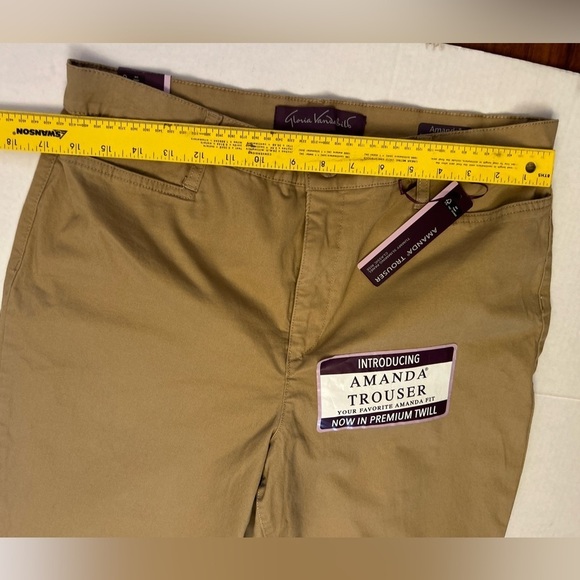 Gloria Vanderbilt Amanda trouser premium Twill khaki pants NWT Sz-14 Average. R6 - Picture 5 of 9